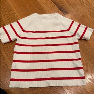 Zara girls top. Size 11-12. Red stripe cream shirt.